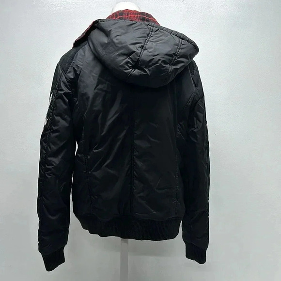 Affliction Jacket Bomber Coat Reversible Plaid American Custom Red Black Small * - Picture 5 of 13
